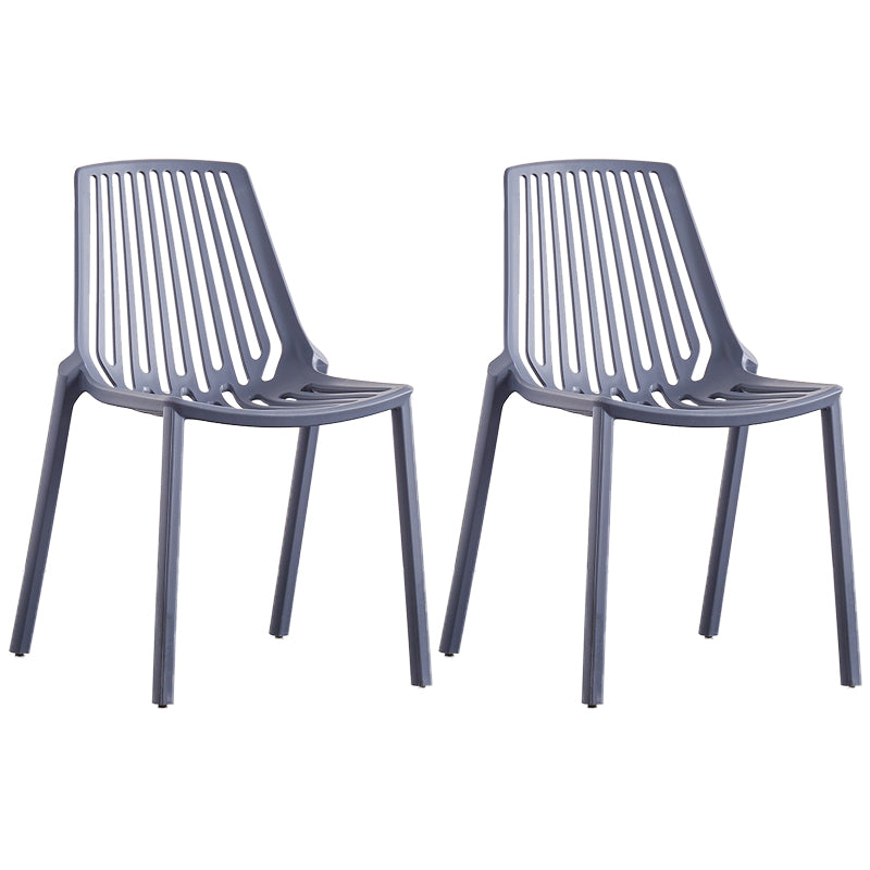 Modern Plastic Chair Slat Back Side Chair in Matte Finish for Home