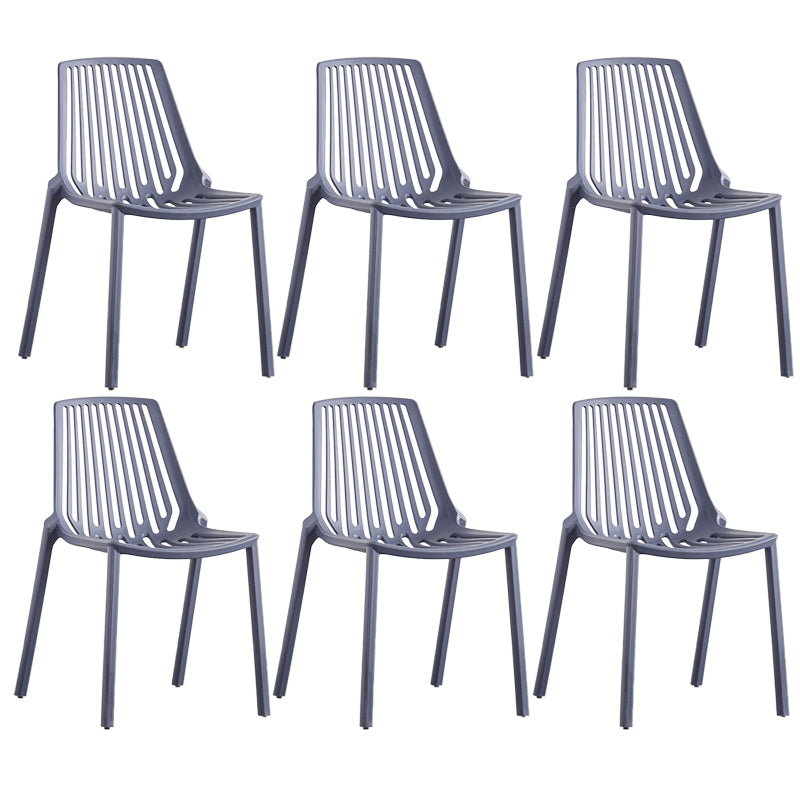 Modern Plastic Chair Slat Back Side Chair in Matte Finish for Home