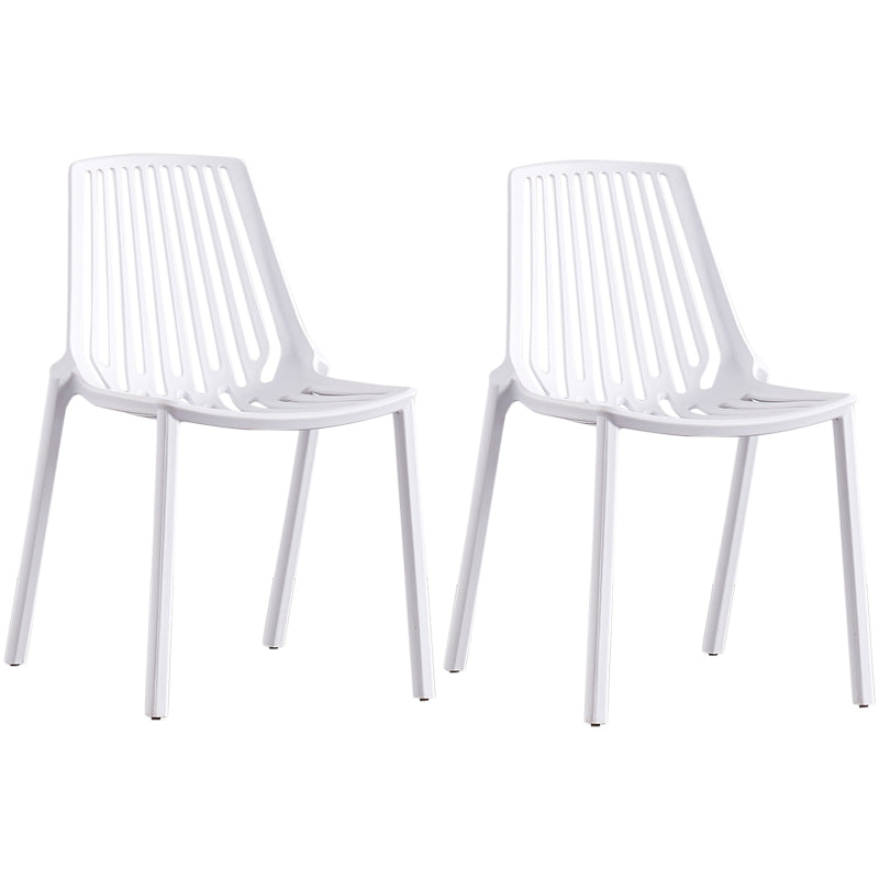 Modern Plastic Chair Slat Back Side Chair in Matte Finish for Home