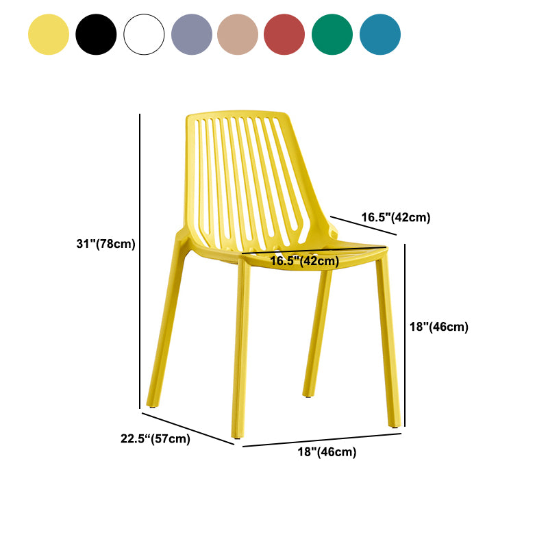 Modern Plastic Chair Slat Back Side Chair in Matte Finish for Home