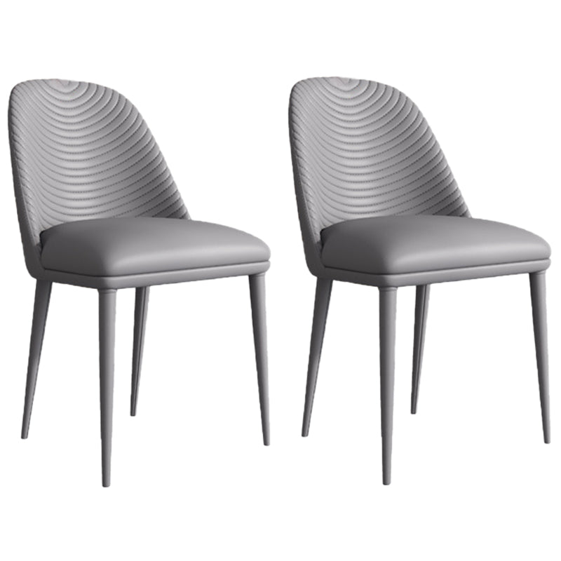 Contemporary Faux Leather Dining Chair Parsons Chair in Matte Finish for Kitchen