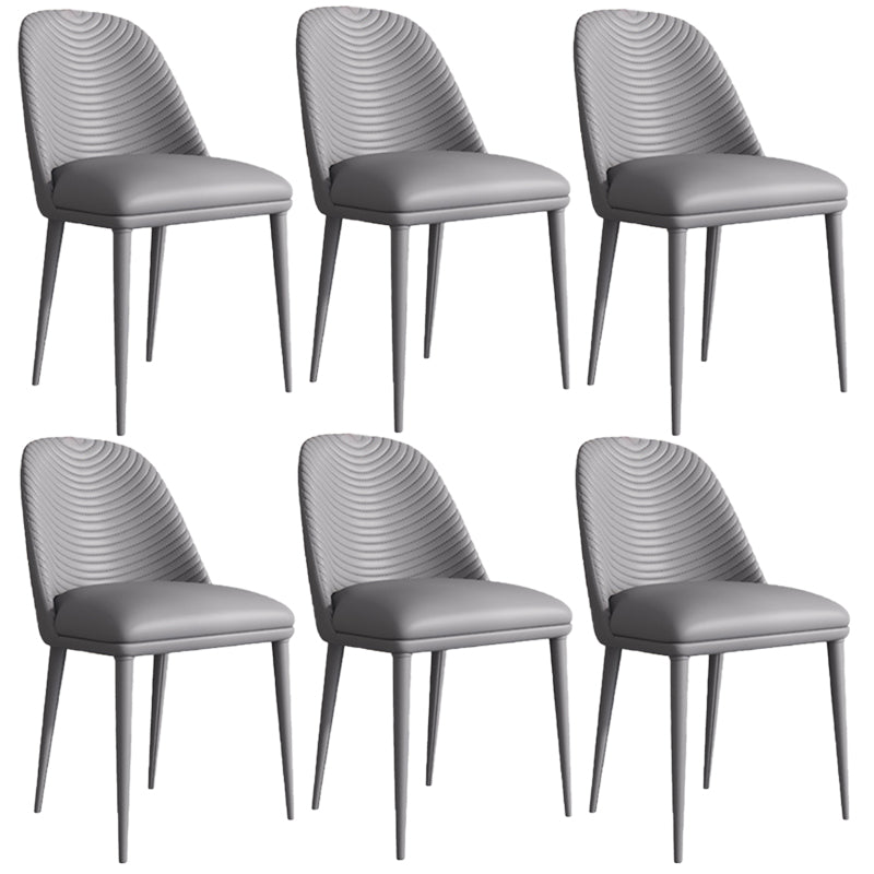 Contemporary Faux Leather Dining Chair Parsons Chair in Matte Finish for Kitchen