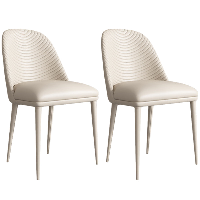 Contemporary Faux Leather Dining Chair Parsons Chair in Matte Finish for Kitchen