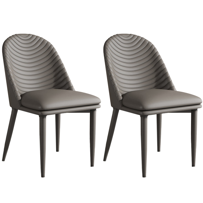 Contemporary Faux Leather Dining Chair Parsons Chair in Matte Finish for Kitchen