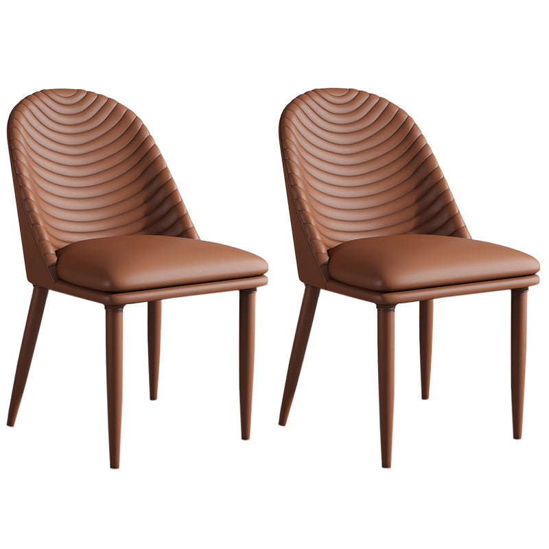 Contemporary Faux Leather Dining Chair Parsons Chair in Matte Finish for Kitchen