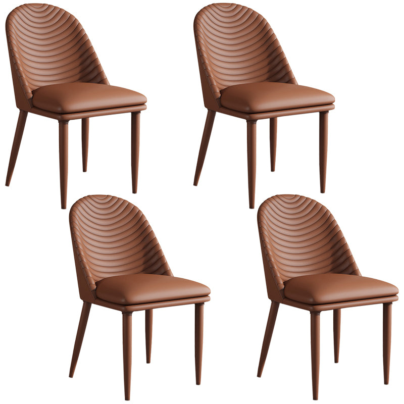 Contemporary Faux Leather Dining Chair Parsons Chair in Matte Finish for Kitchen