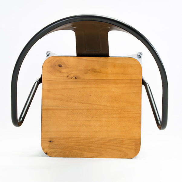 Industrial Metal Dining Chair Open Back Dining Side Furniture in Matte Finish for Indoor