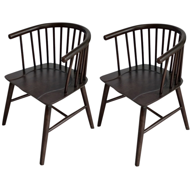 Modern Wood Dining Chair Slat Back Side Chair in Matte Finish for Home