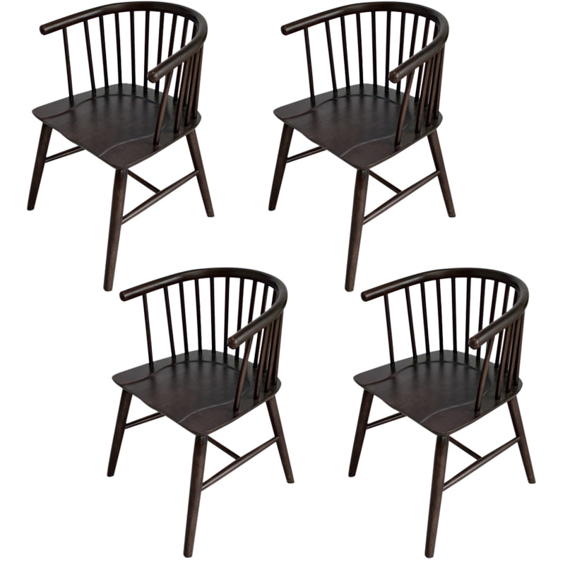 Modern Wood Dining Chair Slat Back Side Chair in Matte Finish for Home