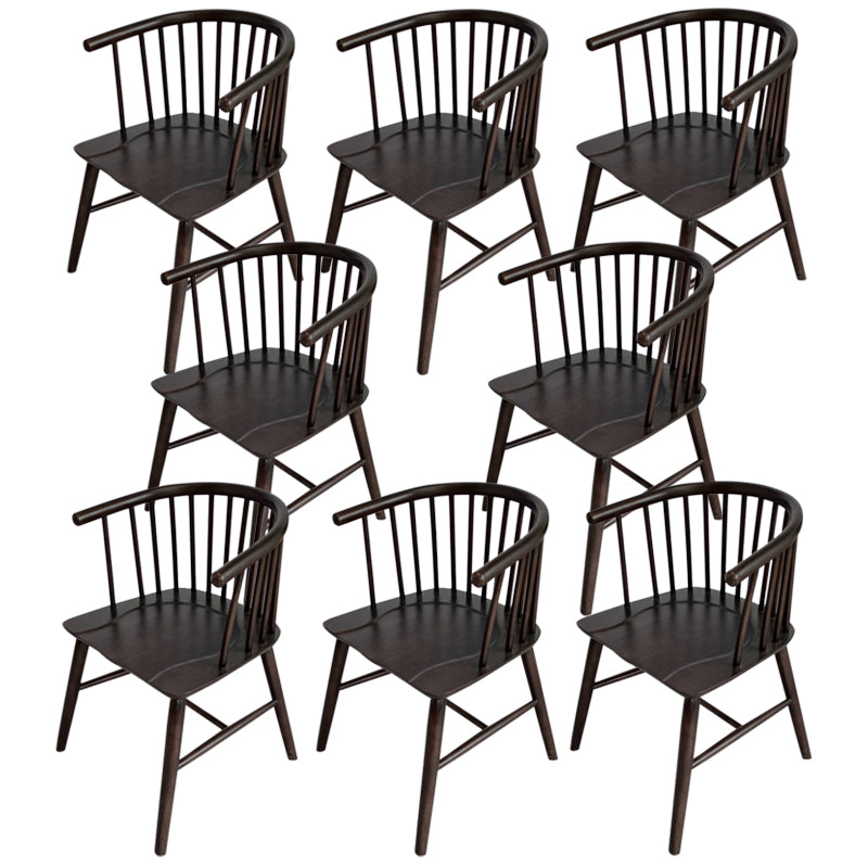 Modern Wood Dining Chair Slat Back Side Chair in Matte Finish for Home