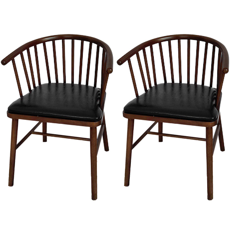 Modern Wood Dining Chair Slat Back Side Chair in Matte Finish for Home