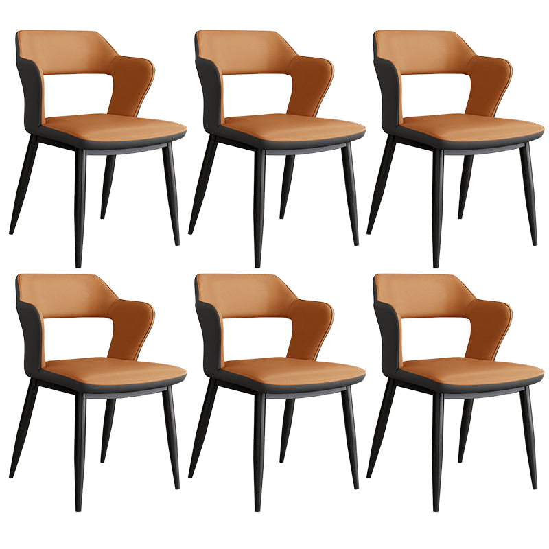 Contemporary Linen Dining Chair Open Back Dining Side Furniture in Matte Finish for Home