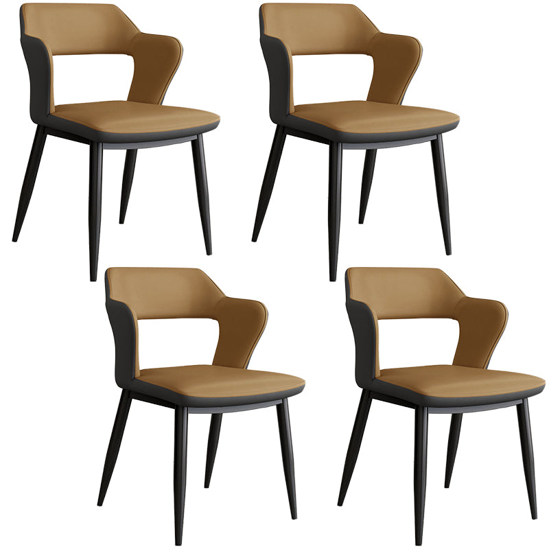 Contemporary Linen Dining Chair Open Back Dining Side Furniture in Matte Finish for Home