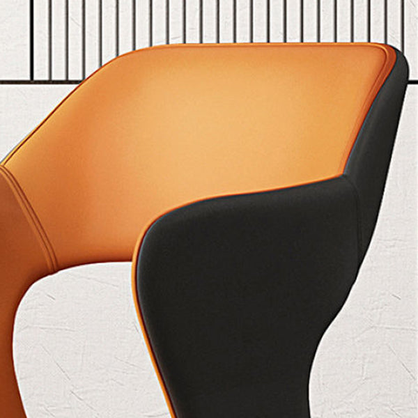 Contemporary Linen Dining Chair Open Back Dining Side Furniture in Matte Finish for Home