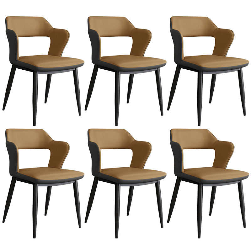 Contemporary Linen Dining Chair Open Back Dining Side Furniture in Matte Finish for Home
