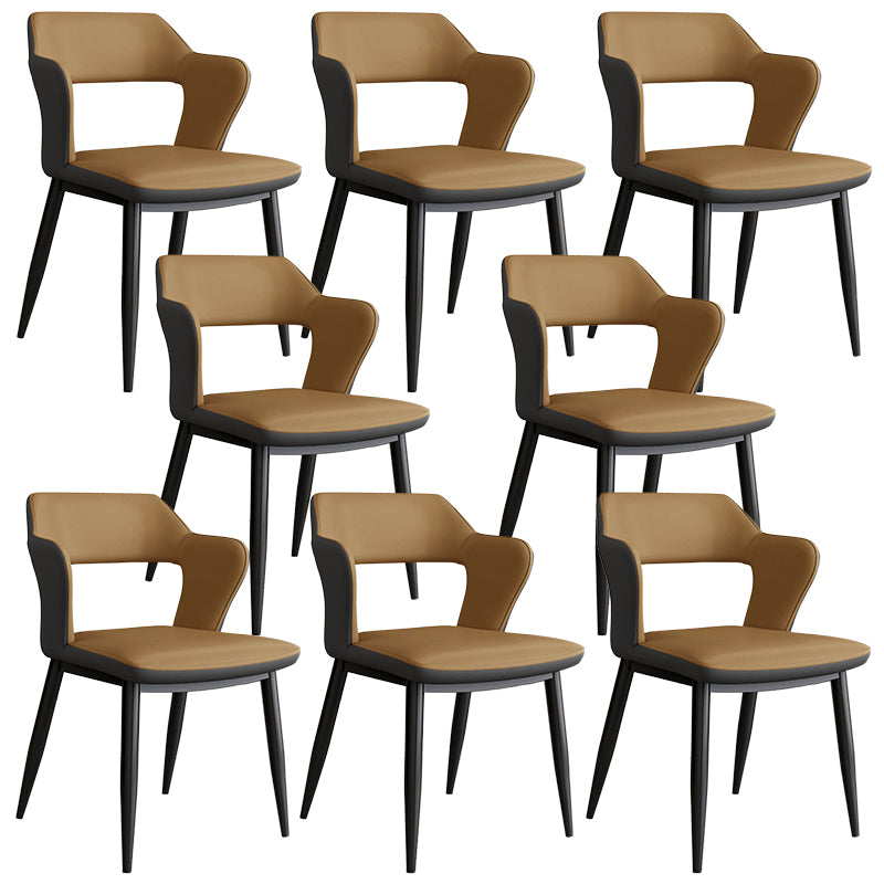 Contemporary Linen Dining Chair Open Back Dining Side Furniture in Matte Finish for Home