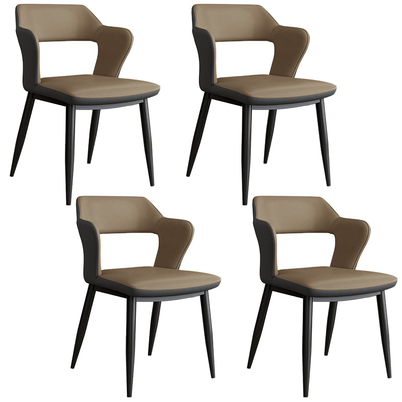 Contemporary Linen Dining Chair Open Back Dining Side Furniture in Matte Finish for Home