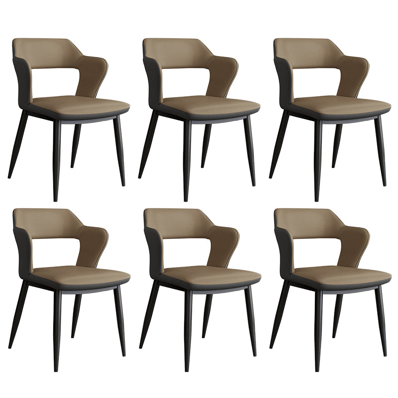 Contemporary Linen Dining Chair Open Back Dining Side Furniture in Matte Finish for Home