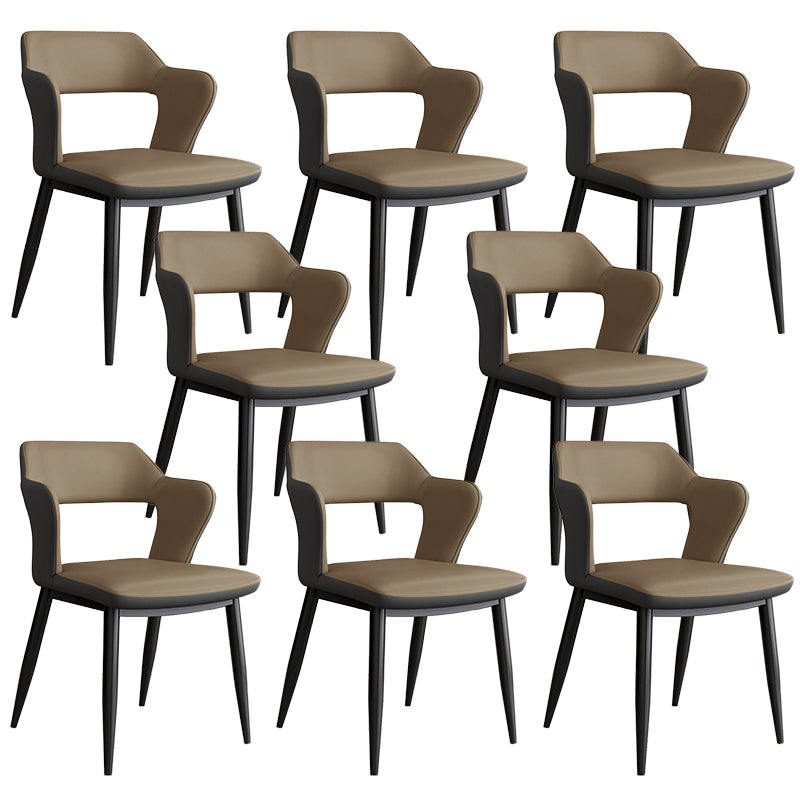 Contemporary Linen Dining Chair Open Back Dining Side Furniture in Matte Finish for Home