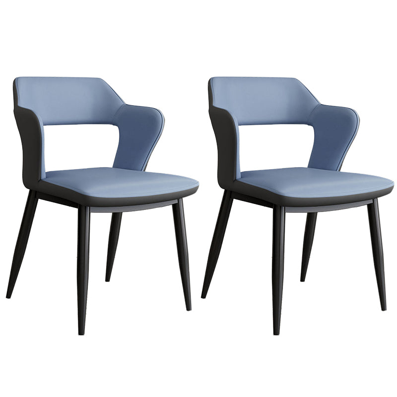 Contemporary Linen Dining Chair Open Back Dining Side Furniture in Matte Finish for Home