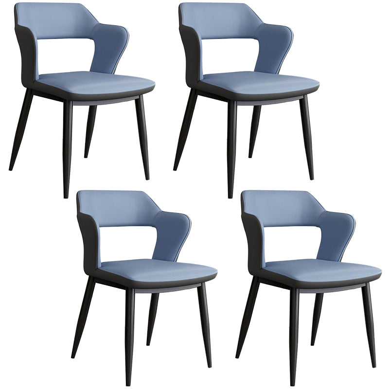 Contemporary Linen Dining Chair Open Back Dining Side Furniture in Matte Finish for Home
