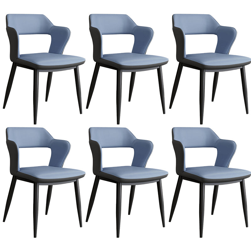 Contemporary Linen Dining Chair Open Back Dining Side Furniture in Matte Finish for Home