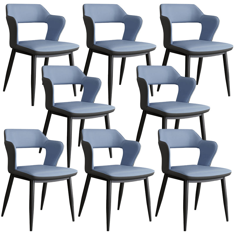 Contemporary Linen Dining Chair Open Back Dining Side Furniture in Matte Finish for Home