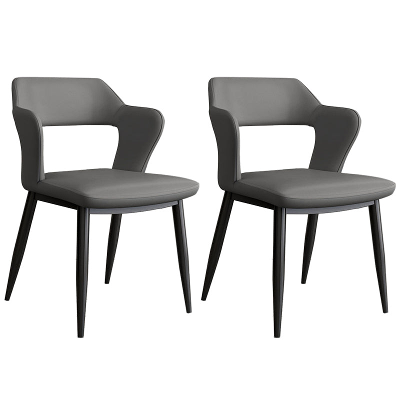 Contemporary Linen Dining Chair Open Back Dining Side Furniture in Matte Finish for Home