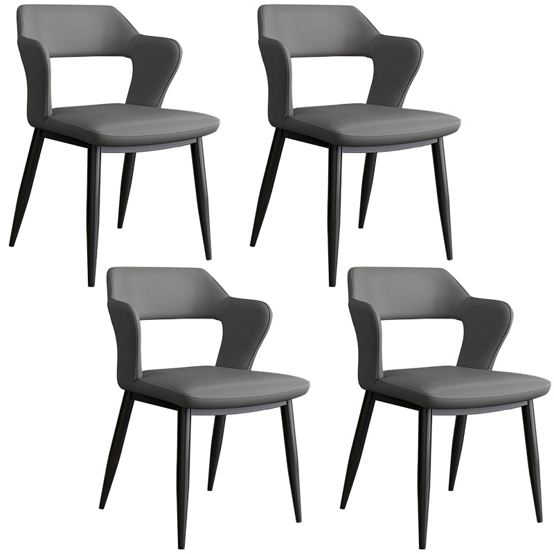 Contemporary Linen Dining Chair Open Back Dining Side Furniture in Matte Finish for Home