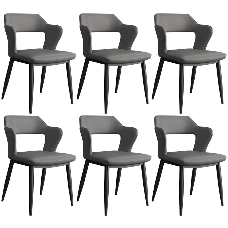 Contemporary Linen Dining Chair Open Back Dining Side Furniture in Matte Finish for Home