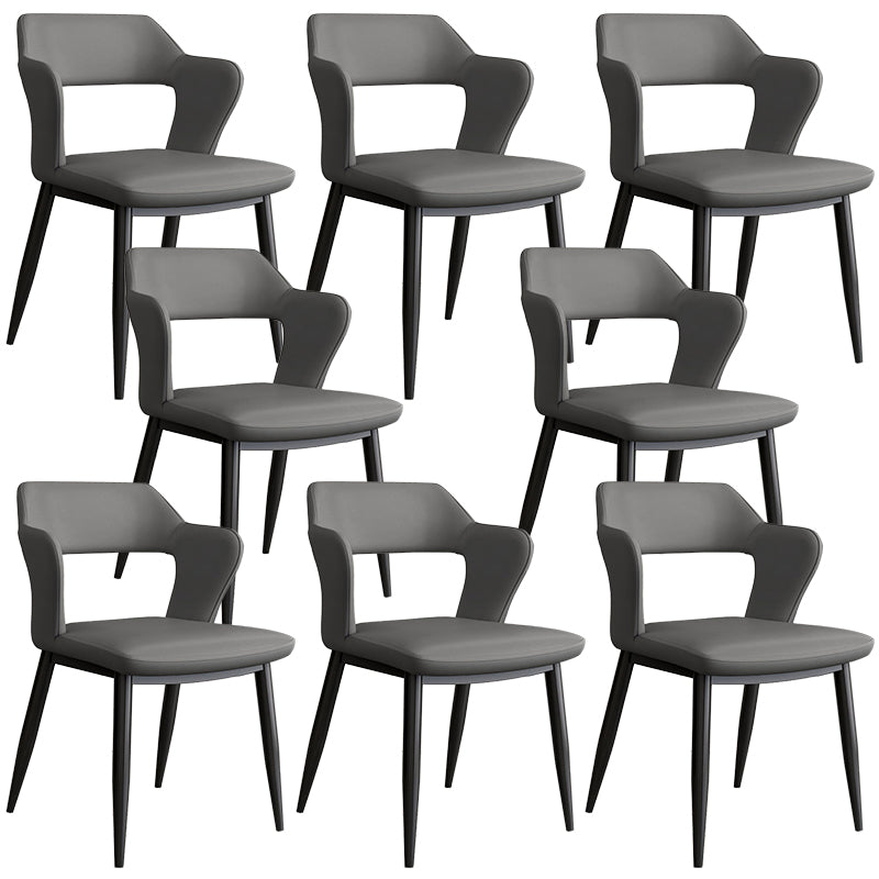 Contemporary Linen Dining Chair Open Back Dining Side Furniture in Matte Finish for Home