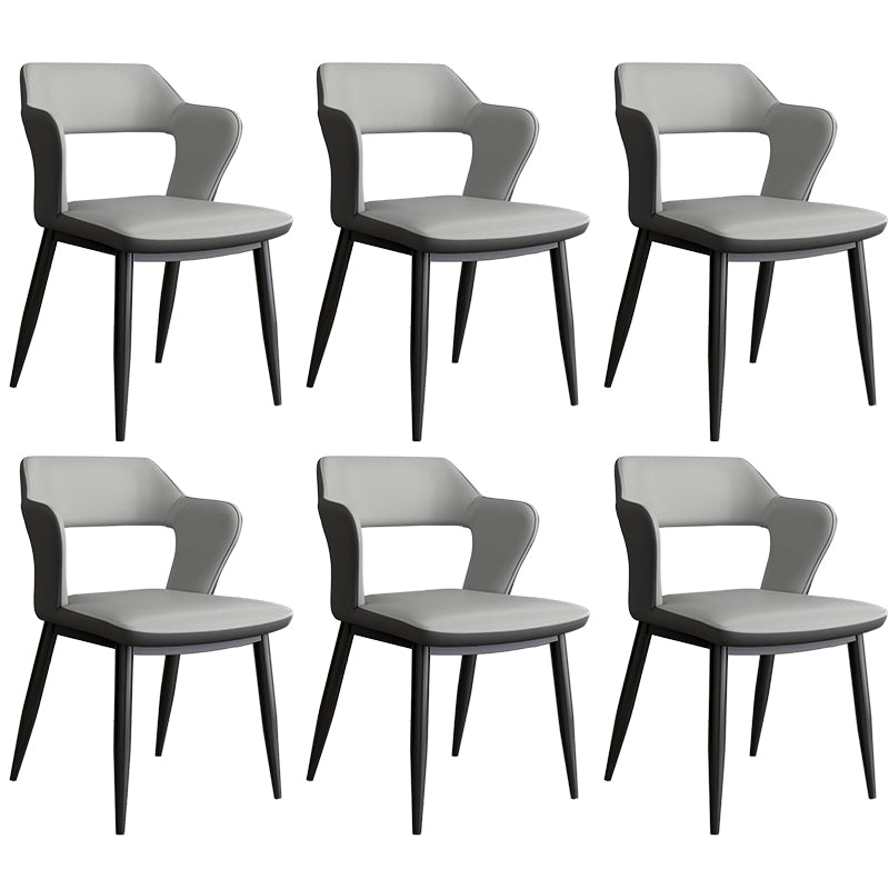 Contemporary Linen Dining Chair Open Back Dining Side Furniture in Matte Finish for Home