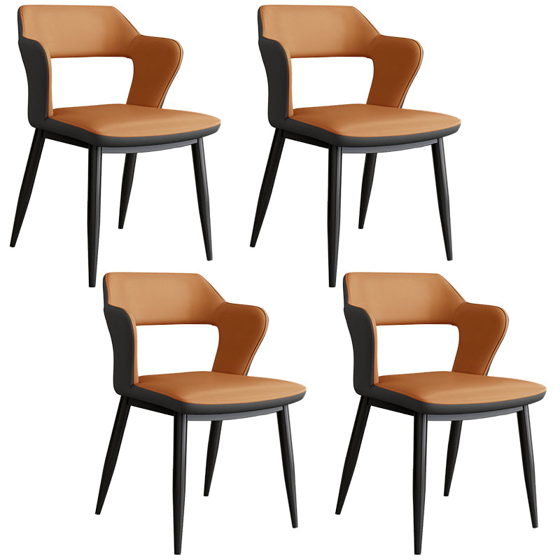 Contemporary Linen Dining Chair Open Back Dining Side Furniture in Matte Finish for Home