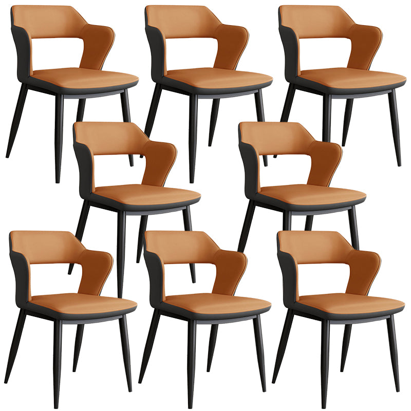 Contemporary Linen Dining Chair Open Back Dining Side Furniture in Matte Finish for Home