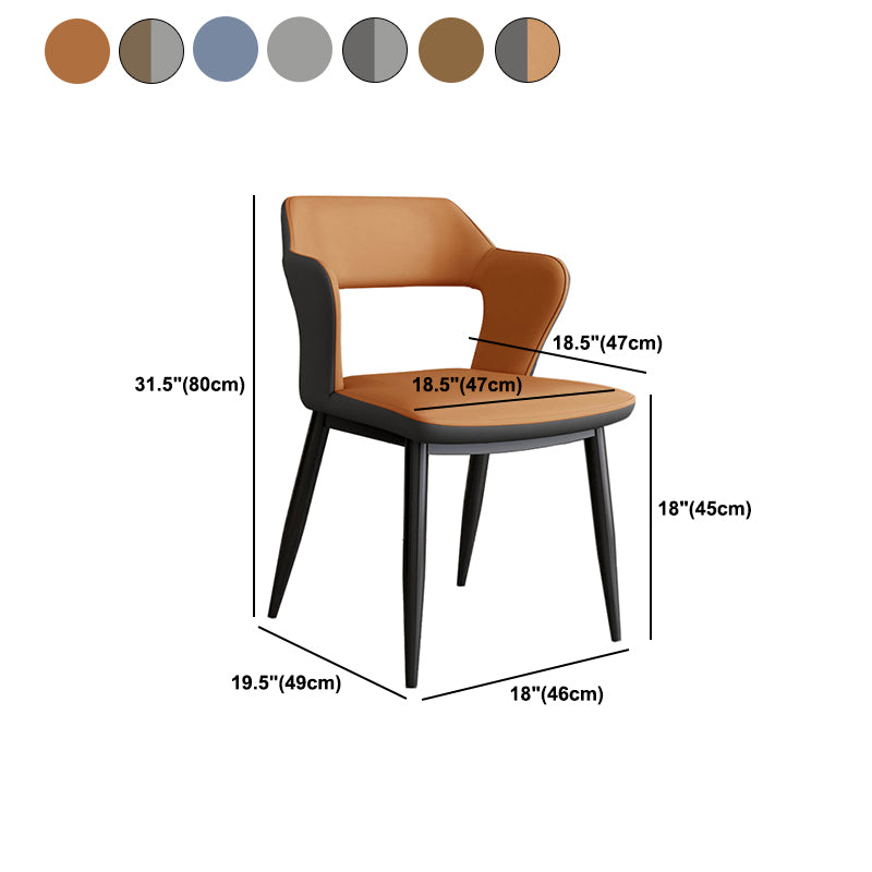 Contemporary Linen Dining Chair Open Back Dining Side Furniture in Matte Finish for Home