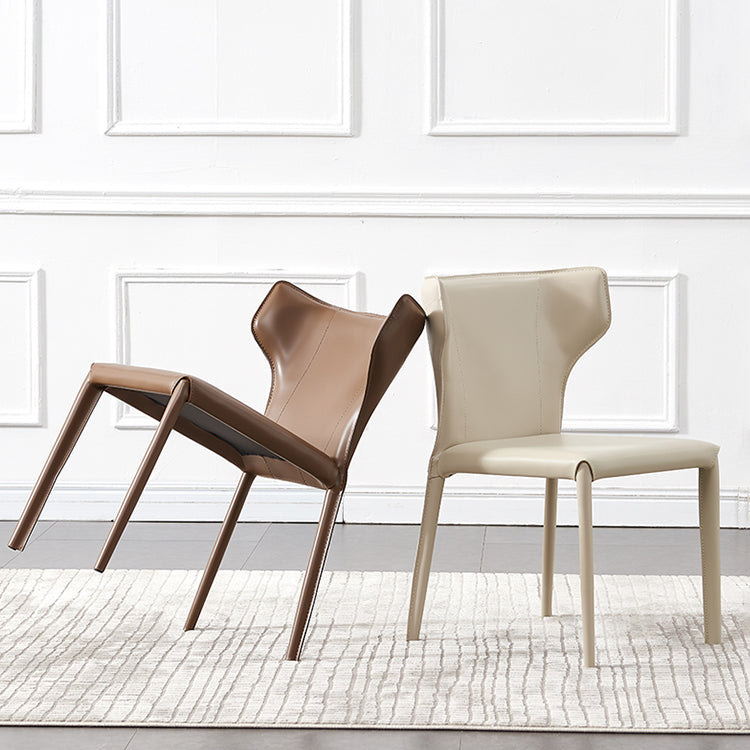 Modern Style Leather Dining Side Chair Wingback Side Chair for Restaurant Use