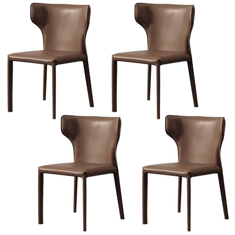 Modern Style Leather Dining Side Chair Wingback Side Chair for Restaurant Use