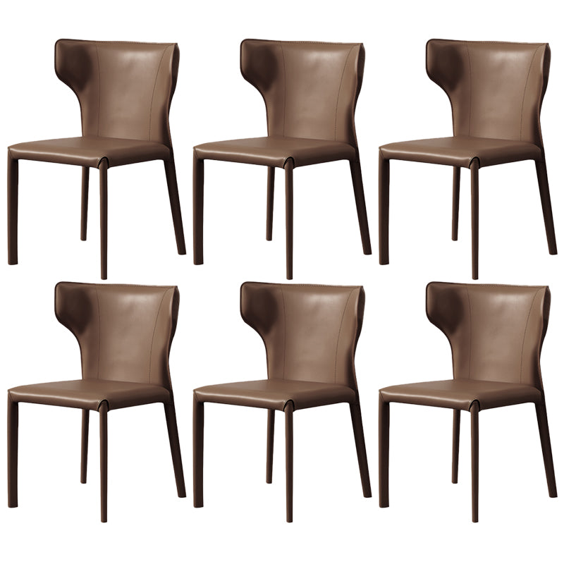 Modern Style Leather Dining Side Chair Wingback Side Chair for Restaurant Use