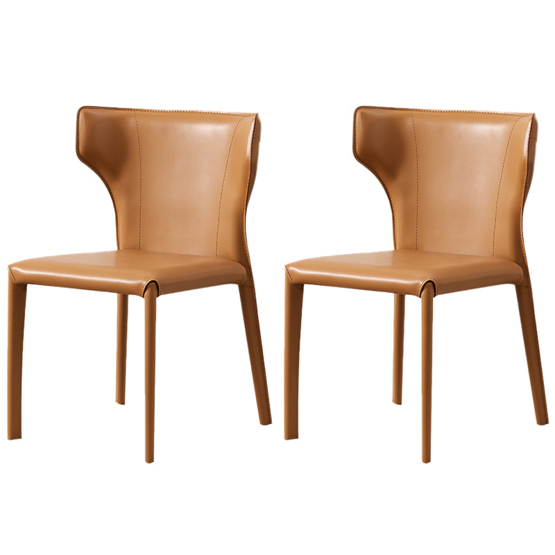 Modern Style Leather Dining Side Chair Wingback Side Chair for Restaurant Use
