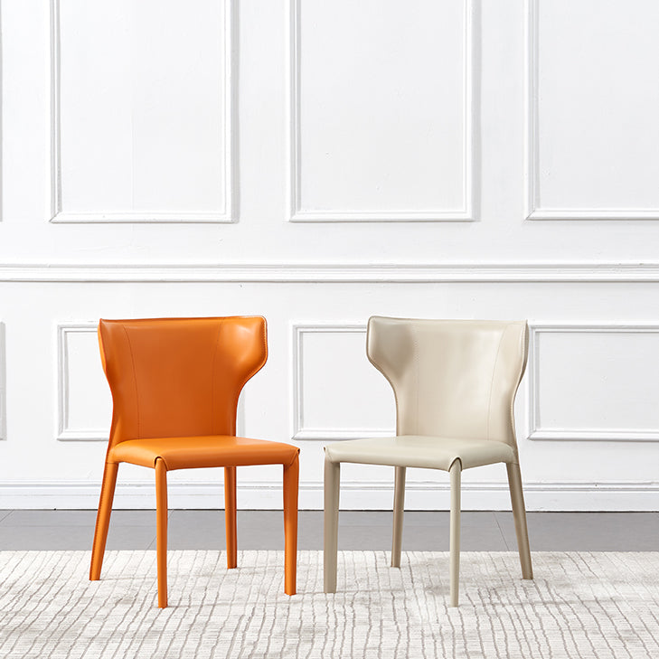 Modern Style Leather Dining Side Chair Wingback Side Chair for Restaurant Use