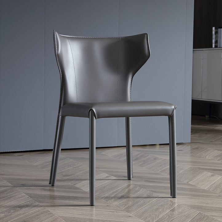 Modern Leather Dining Side Chairs Wingback Side Chair for Restaurant Use