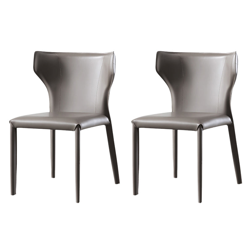 Modern Leather Dining Side Chairs Wingback Side Chair for Restaurant Use