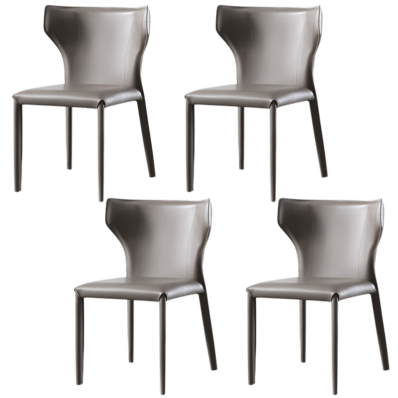 Modern Leather Dining Side Chairs Wingback Side Chair for Restaurant Use