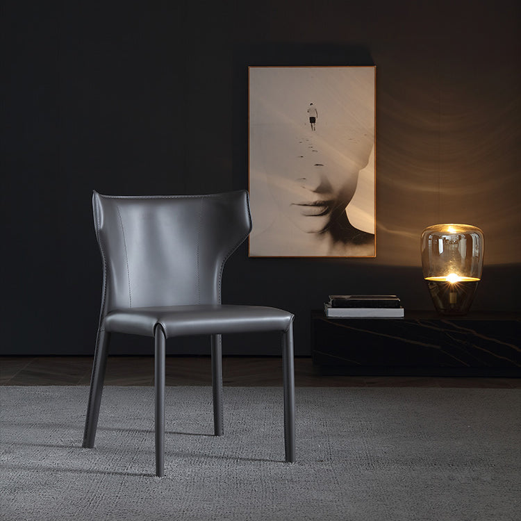 Modern Leather Dining Side Chairs Wingback Side Chair for Restaurant Use