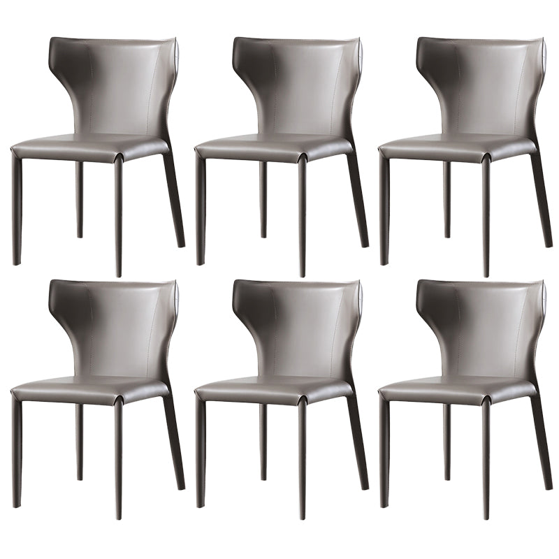 Modern Leather Dining Side Chairs Wingback Side Chair for Restaurant Use