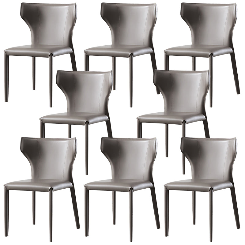 Modern Leather Dining Side Chairs Wingback Side Chair for Restaurant Use