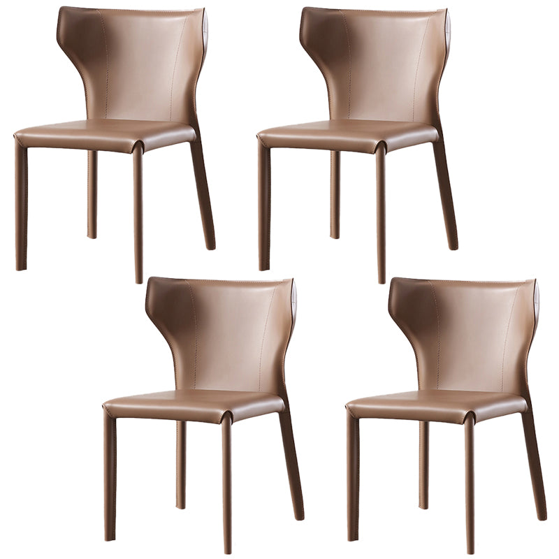 Modern Leather Dining Side Chairs Wingback Side Chair for Restaurant Use