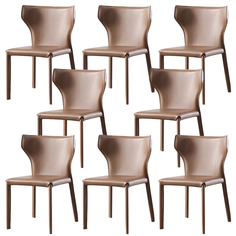 Modern Leather Dining Side Chairs Wingback Side Chair for Restaurant Use