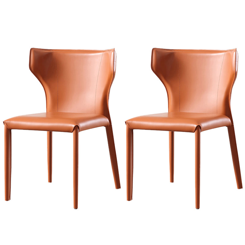 Modern Leather Dining Side Chairs Wingback Side Chair for Restaurant Use