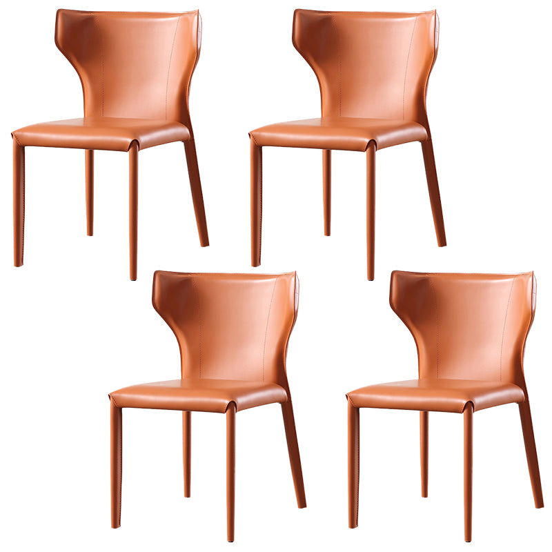 Modern Leather Dining Side Chairs Wingback Side Chair for Restaurant Use